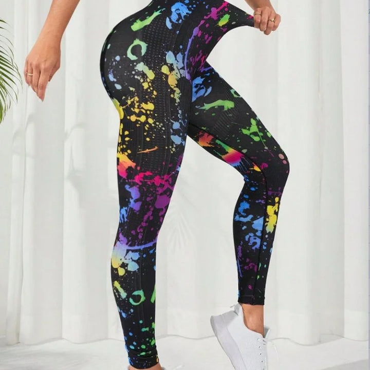 Women's High-Waist Tie-Dye Seamless Leggings