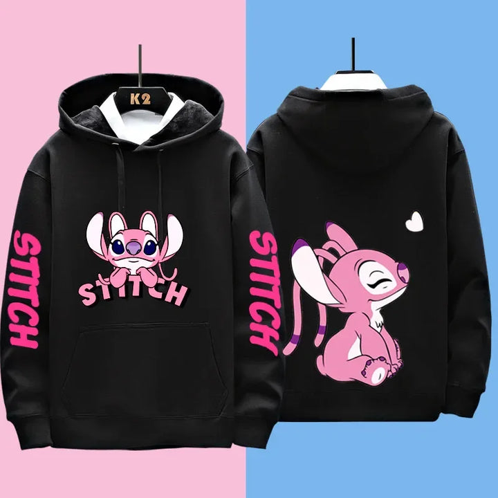 Couple's Matching Hoodies with Cute Stitch Design