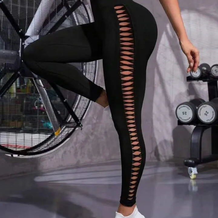 Sexy Hollow Black Seamless Leggings for Women