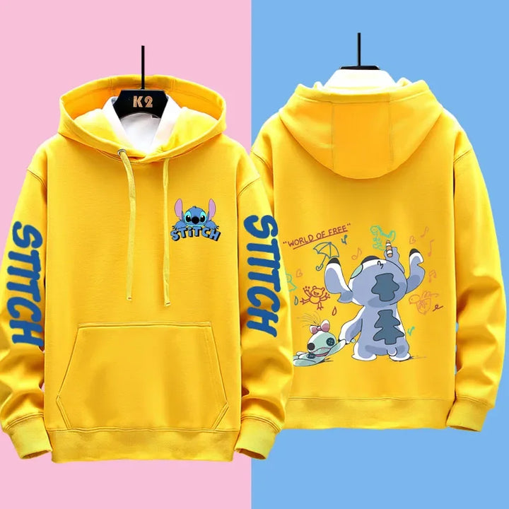 Couple's Matching Hoodies with Cute Stitch Design