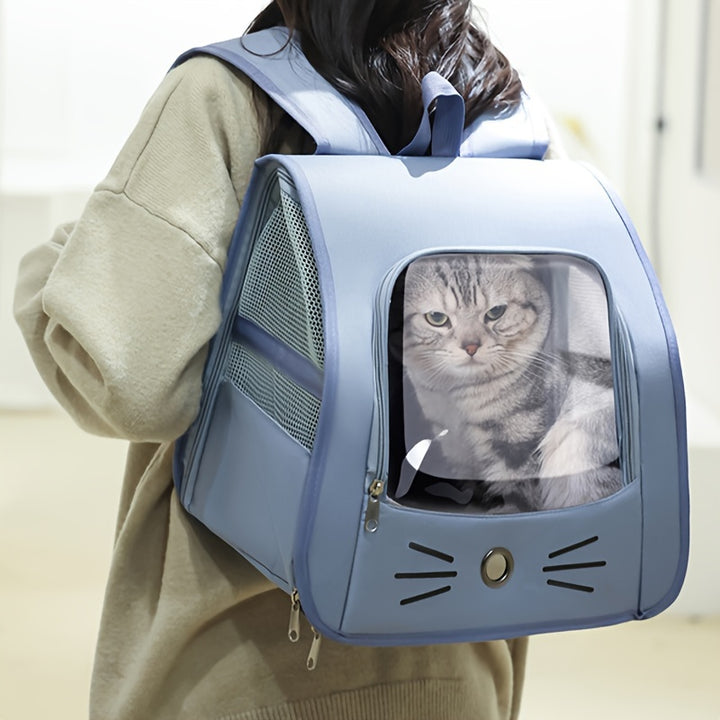 Mochila transparente grande para gatos, com orifícios de ventilação