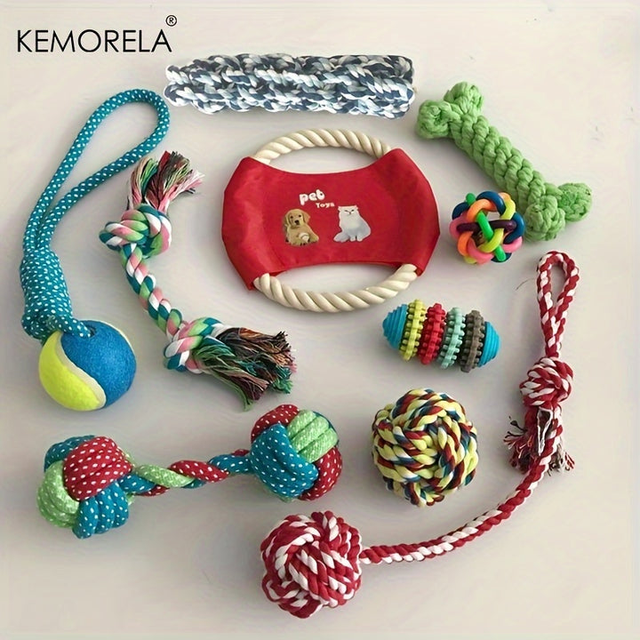 Conjunto De 8/10 Brinquedos De Corda Para Cães