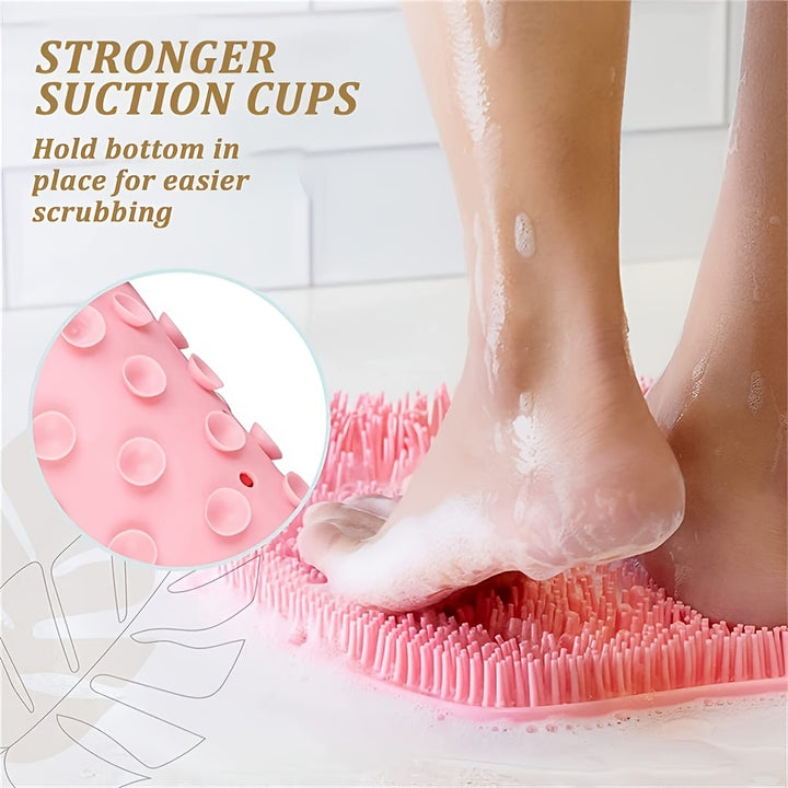 Foot & Back Shower Scrubber, Almofada de Massagem de Banho de Silicone