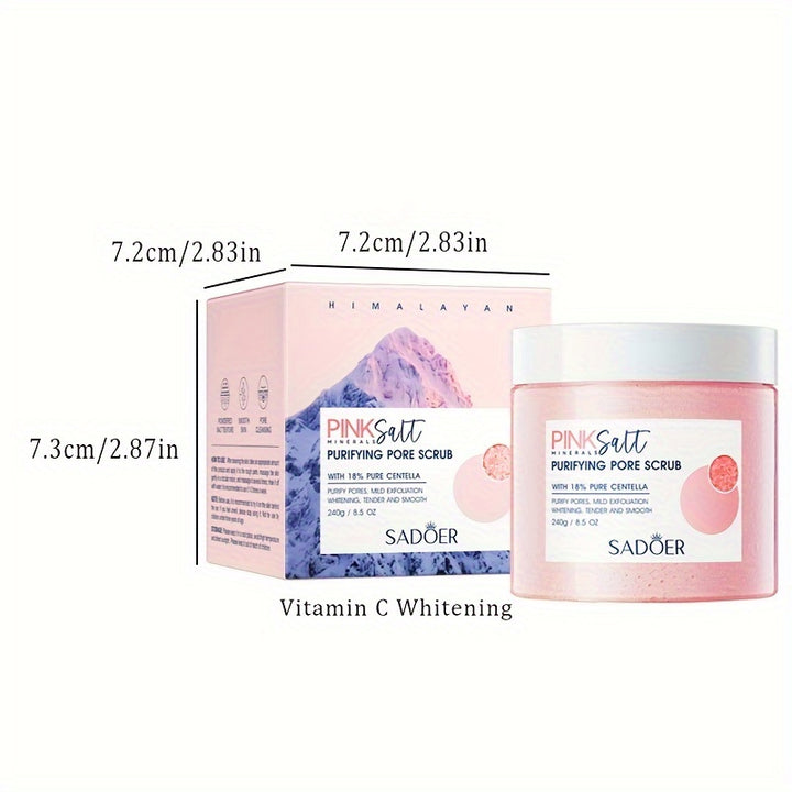 Esfoliante de Sal Rosa 8.5oz, Esfoliante Profundo com Vitamina C