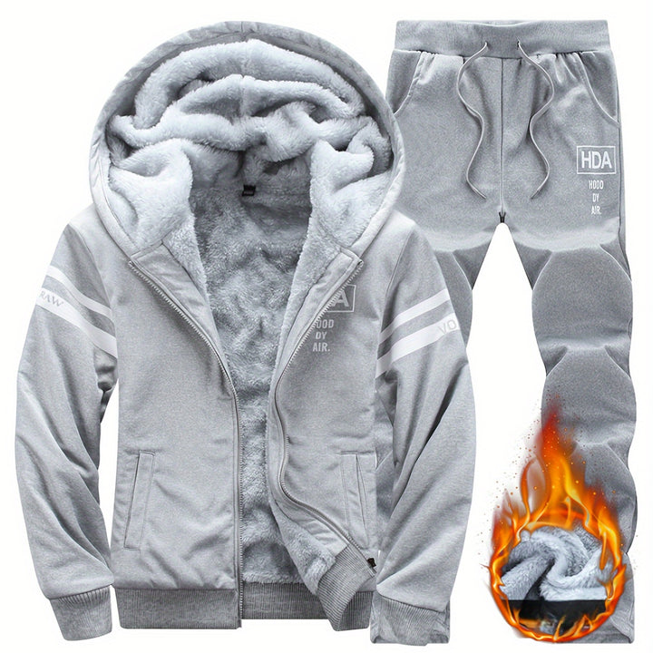 Conjunto de Moletom com Forro de Fleece para Homens