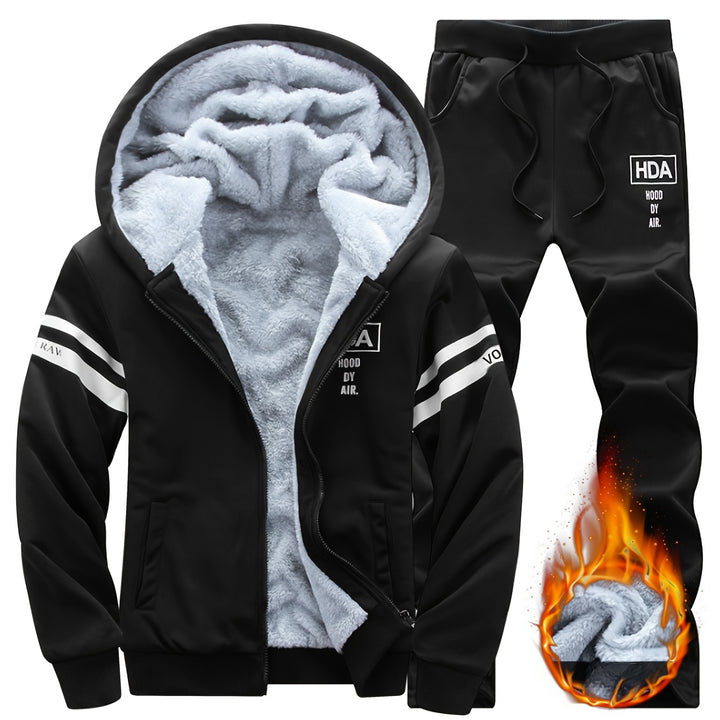 Conjunto de Moletom com Forro de Fleece para Homens